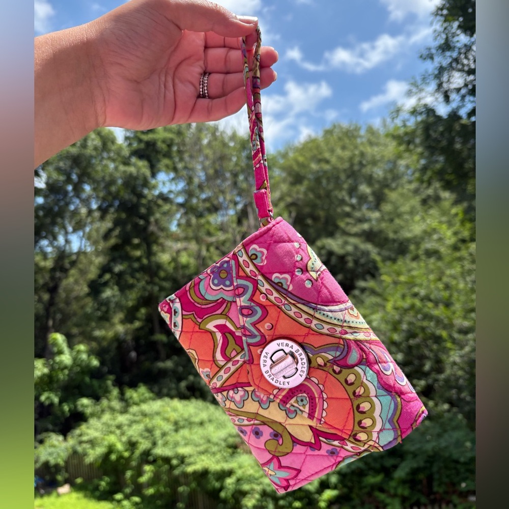 Vera Bradley Pink Paisley Wristlet